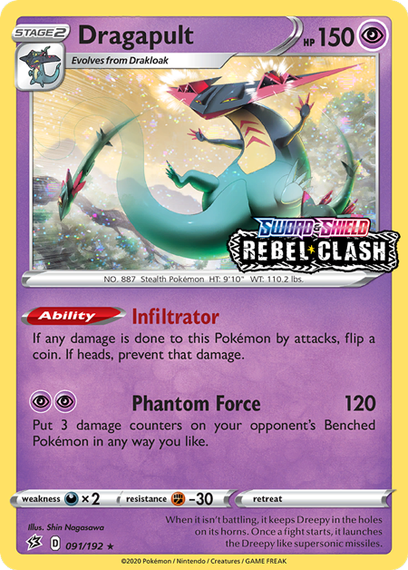 Dragapult (091/192) (Rebel Clash Stamped) [Sword & Shield: Black Star Promos] | Card Merchant Takapuna