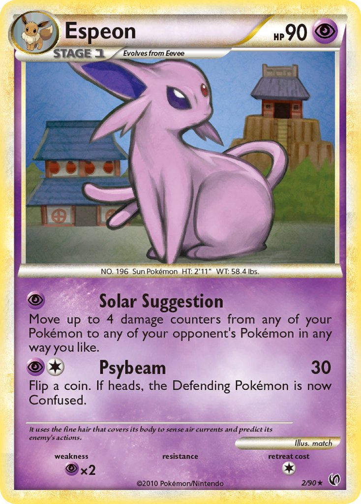 Espeon (2/90) (Cracked Ice Holo) (Theme Deck Exclusive) [HeartGold & SoulSilver: Unleashed] | Card Merchant Takapuna