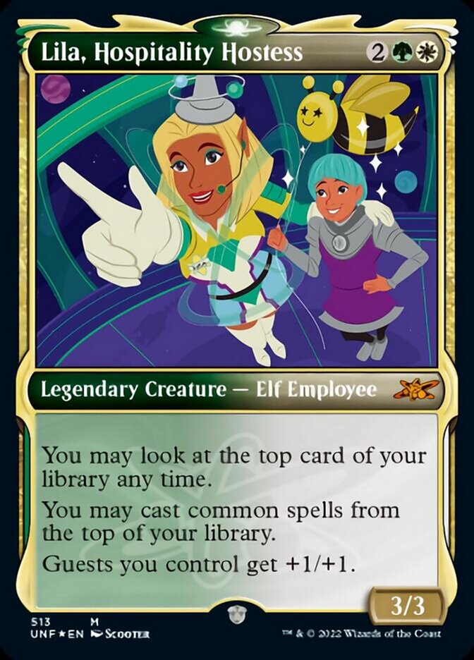 Lila, Hospitality Hostess (Showcase) (Galaxy Foil) [Unfinity] | Card Merchant Takapuna