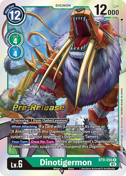 Dinotigermon [BT9-056] [X Record Pre-Release Promos] | Card Merchant Takapuna