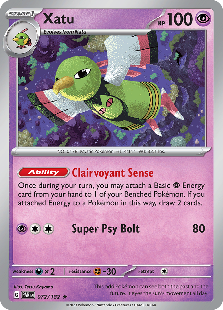 Xatu (072/182) [Scarlet & Violet: Paradox Rift] | Card Merchant Takapuna