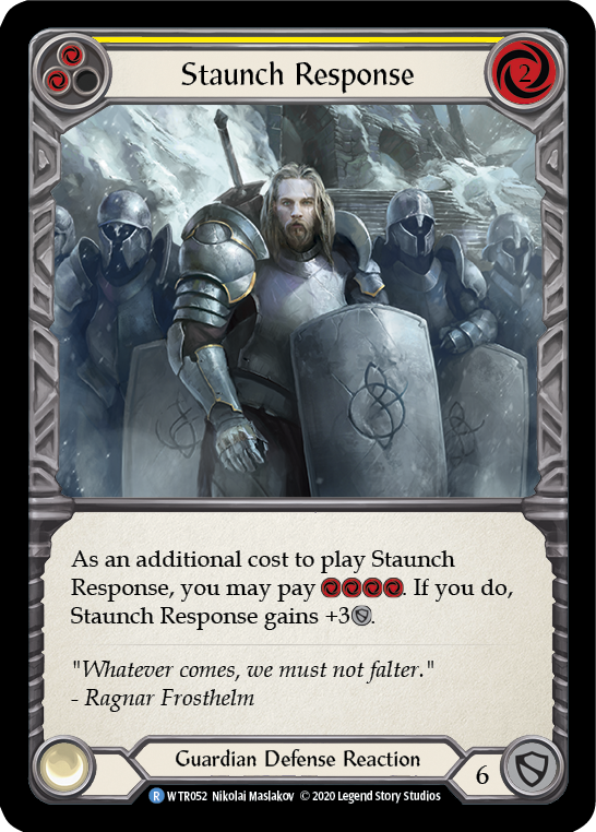 Staunch Response (Yellow) [U-WTR052] (Welcome to Rathe Unlimited)  Unlimited Normal | Card Merchant Takapuna