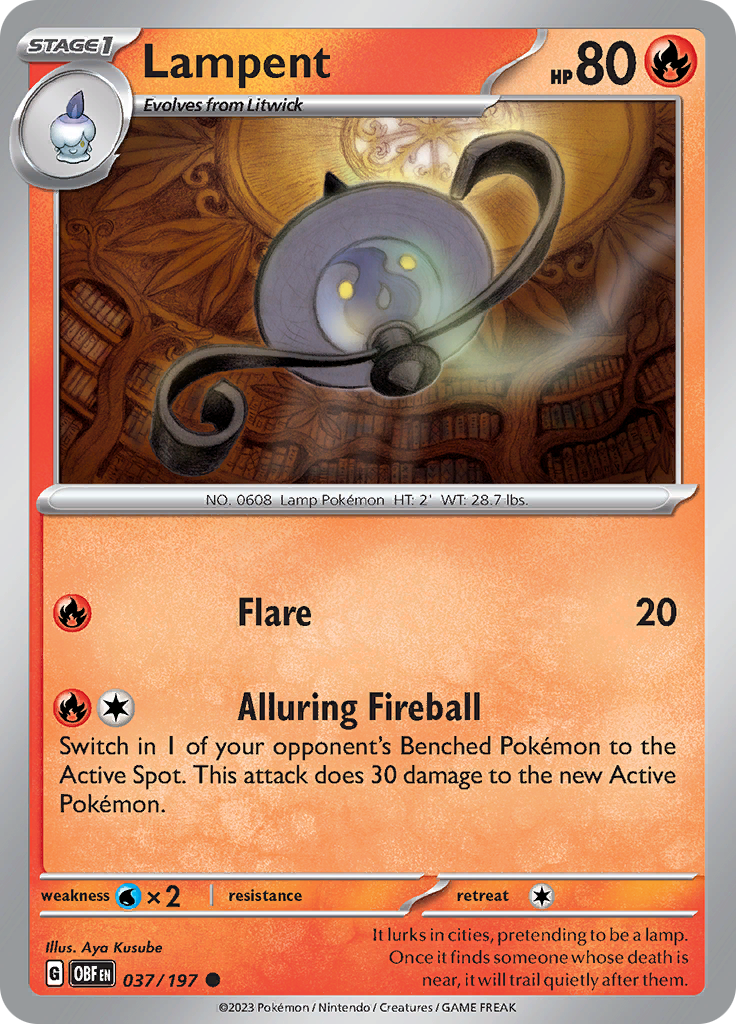 Lampent (037/197) [Scarlet & Violet: Obsidian Flames] | Card Merchant Takapuna