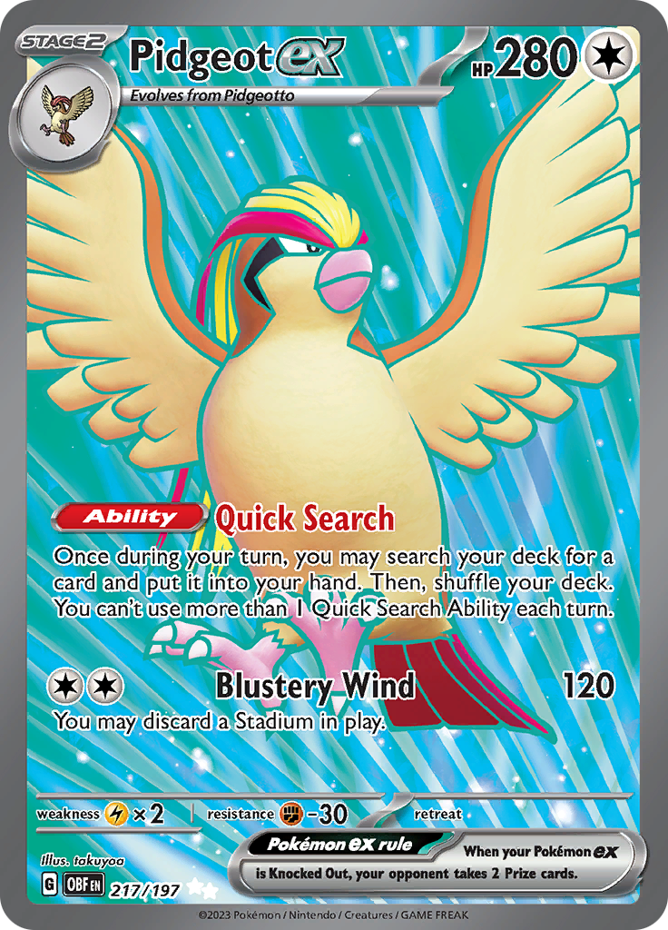 Pidgeot ex (217/197) [Scarlet & Violet: Obsidian Flames] | Card Merchant Takapuna