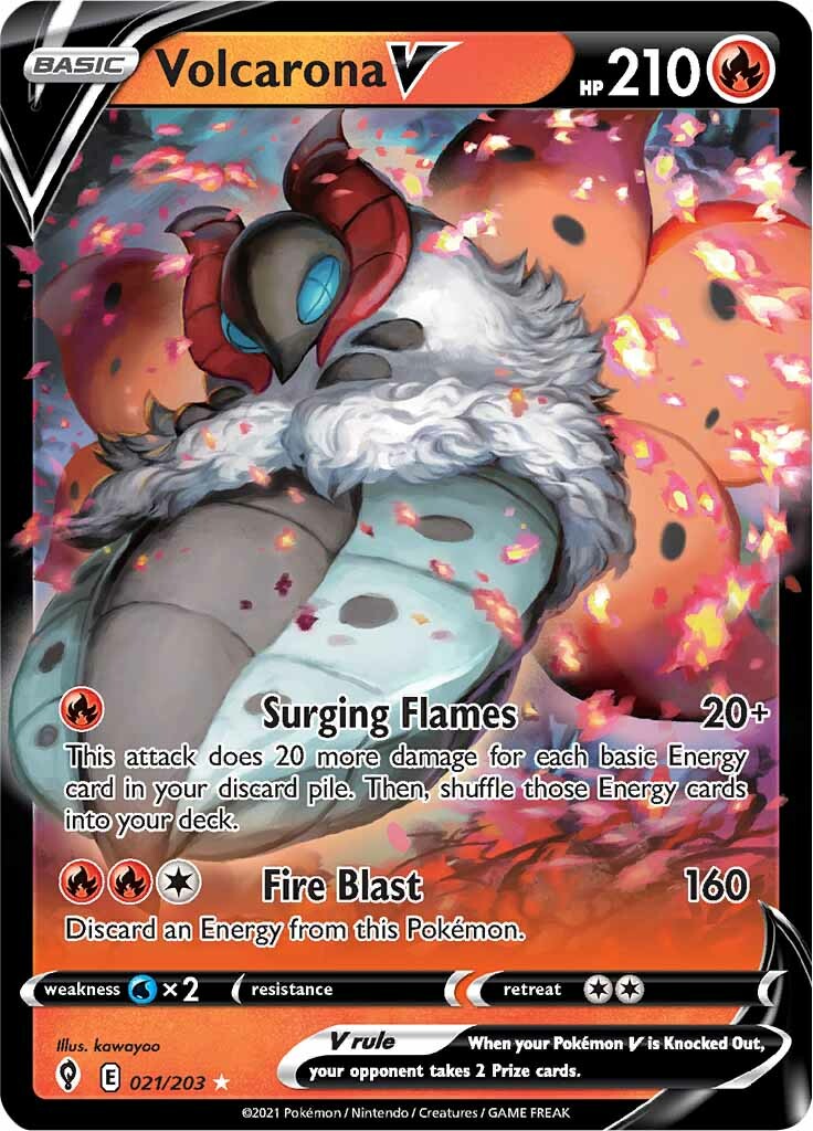 Volcarona V (021/203) [Sword & Shield: Evolving Skies] | Card Merchant Takapuna