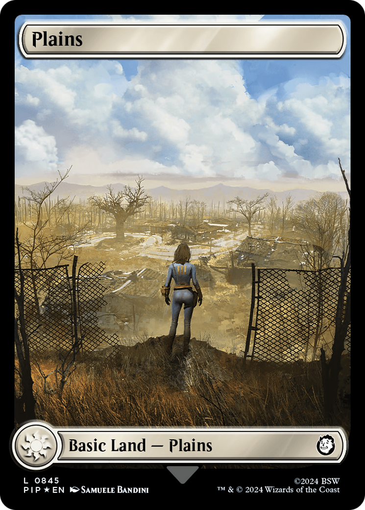 Plains (0845) (Surge Foil) [Fallout] | Card Merchant Takapuna