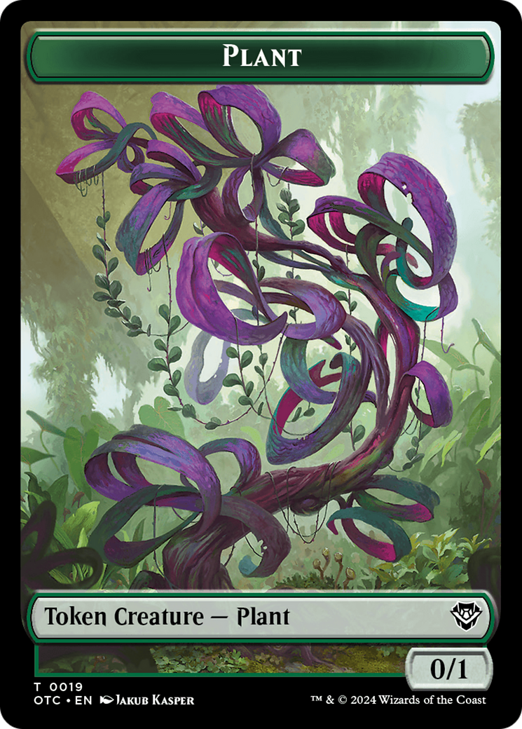 Plant Warrior // Plant Double-Sided Token [Outlaws of Thunder Junction Commander Tokens] | Card Merchant Takapuna