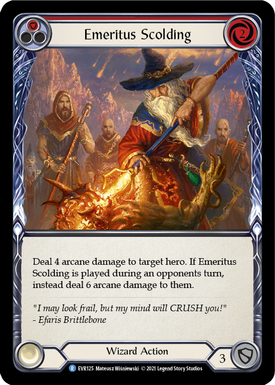 Emeritus Scolding (Red) [EVR125] (Everfest)  1st Edition Normal | Card Merchant Takapuna