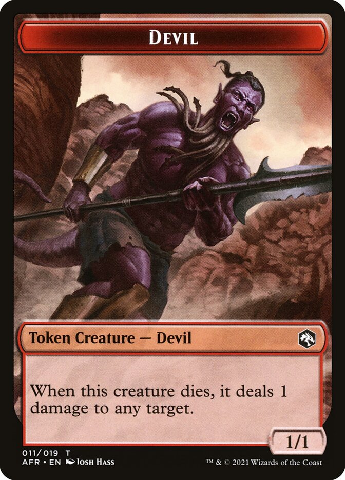 Devil // Guenhwyvar Double-Sided Token [Dungeons & Dragons: Adventures in the Forgotten Realms Tokens] | Card Merchant Takapuna