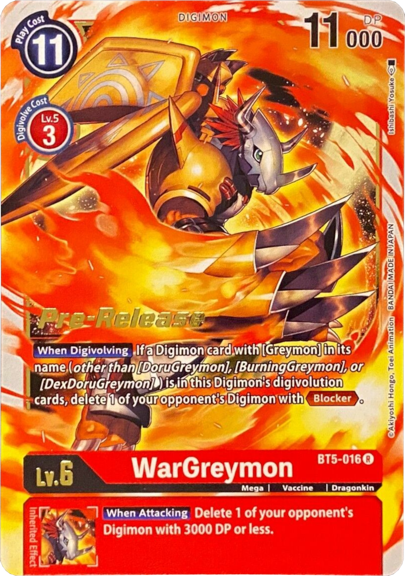 WarGreymon [BT5-016] [Battle of Omni Pre-Release Promos] | Card Merchant Takapuna