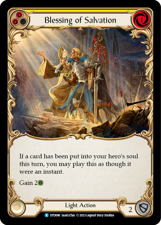 Blessing of Salvation (Yellow) [DTD086] (Dusk Till Dawn)  Rainbow Foil | Card Merchant Takapuna