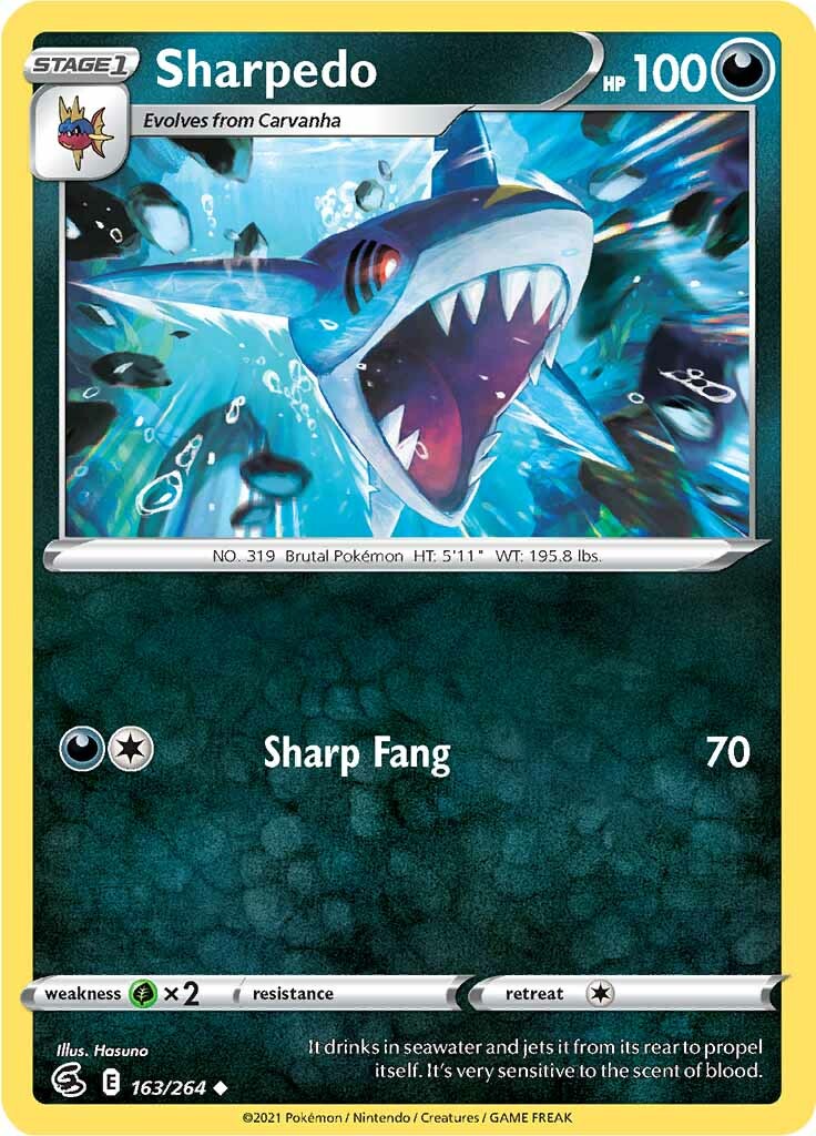 Sharpedo (163/264) [Sword & Shield: Fusion Strike] | Card Merchant Takapuna