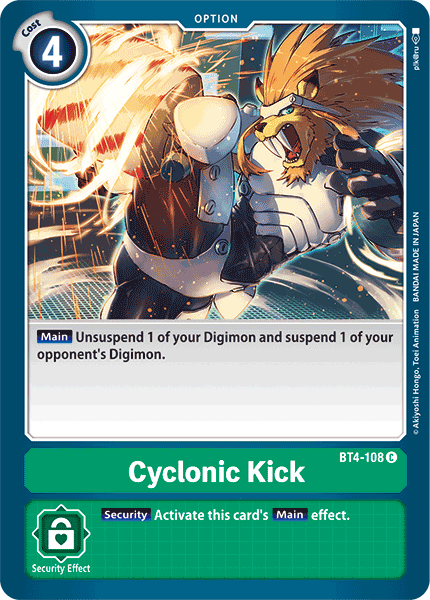 Cyclonic Kick [BT4-108] [Great Legend] | Card Merchant Takapuna