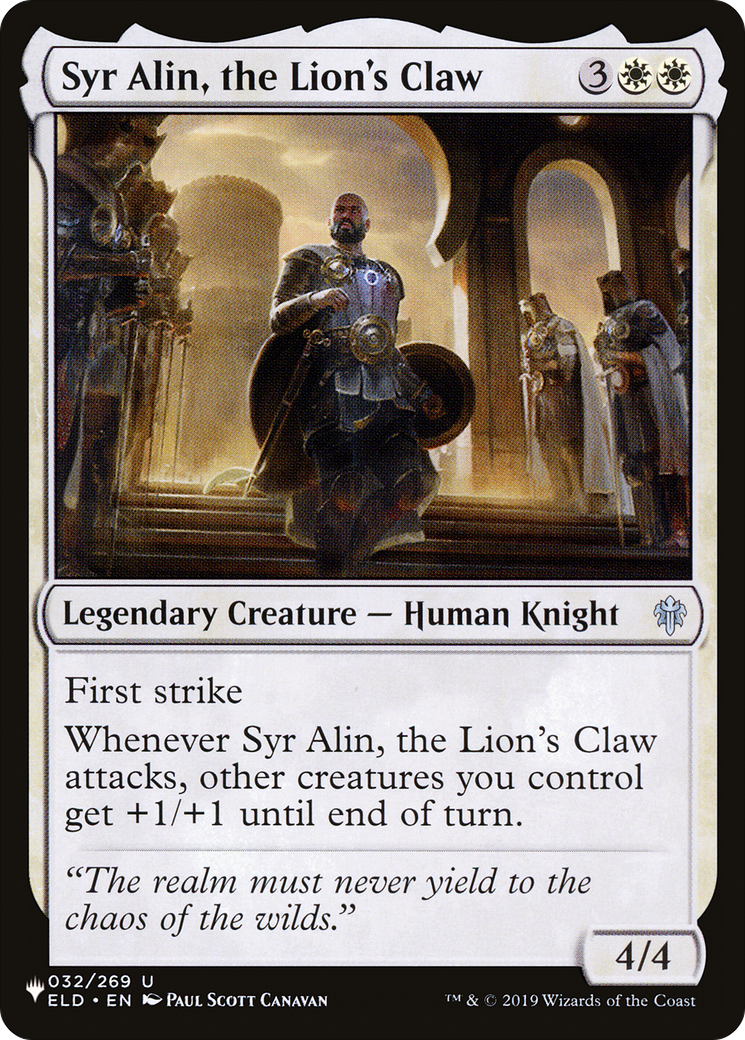 Syr Alin, the Lion's Claw [The List] | Card Merchant Takapuna