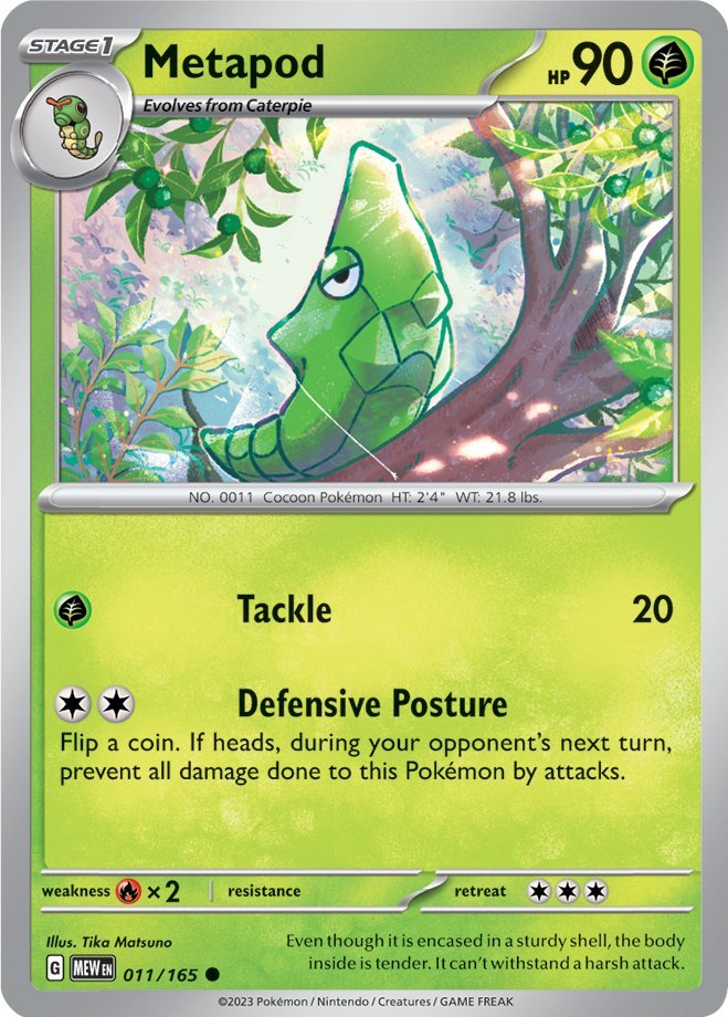 Metapod (011/165) [Scarlet & Violet 151] | Card Merchant Takapuna