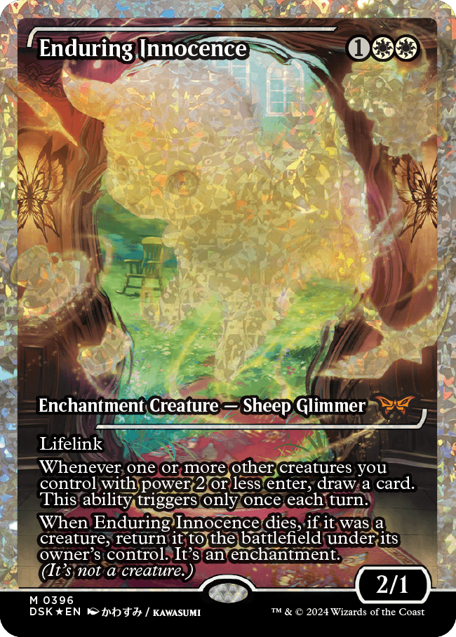 Enduring Innocence (Japan Showcase Fracture Foil) [Duskmourn: House of Horror] | Card Merchant Takapuna