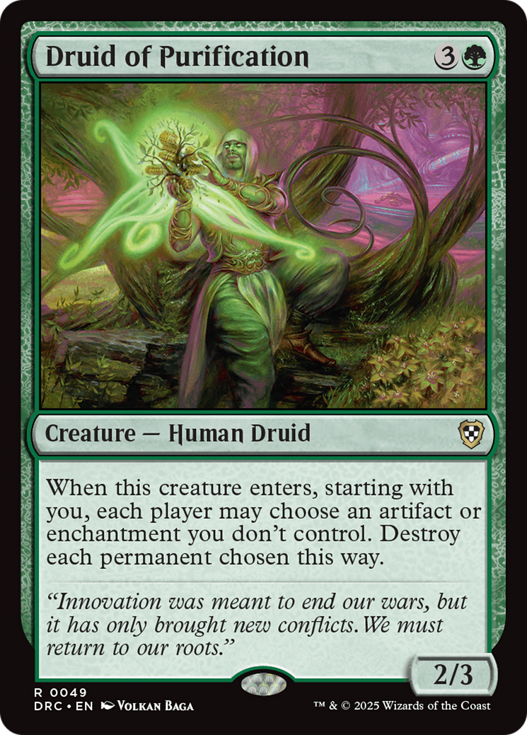 Druid of Purification [Aetherdrift Commander] | Card Merchant Takapuna