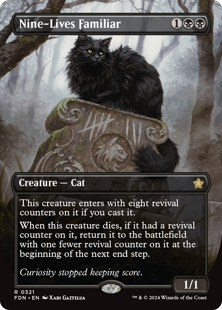 Nine-Lives Familiar (Borderless) [Foundations] | Card Merchant Takapuna