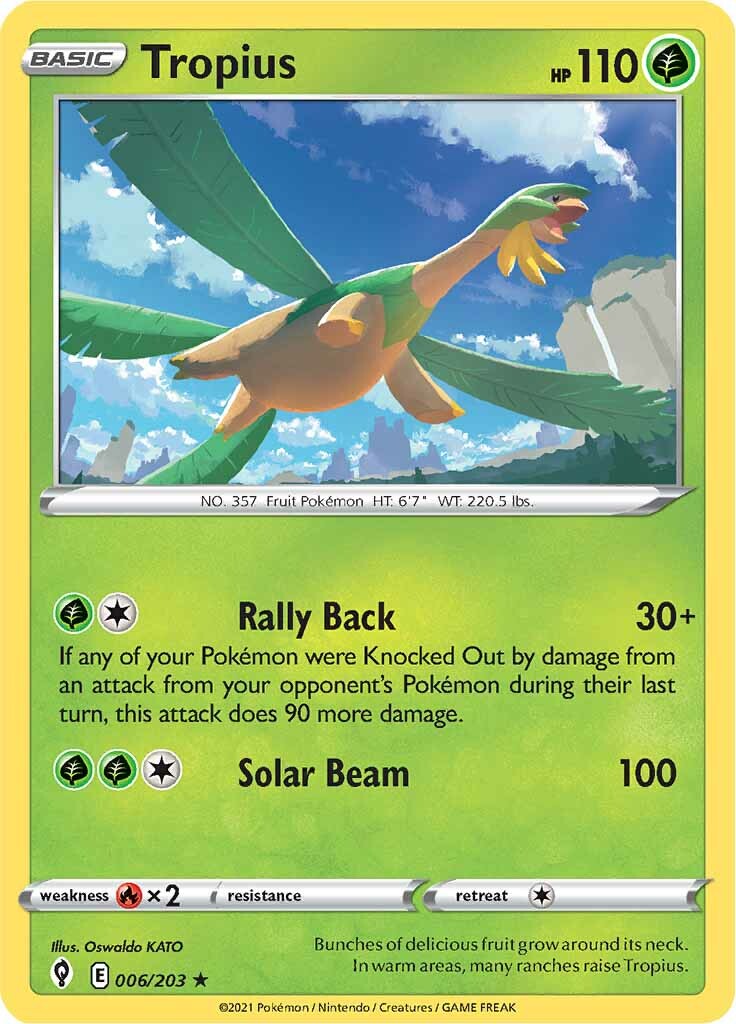 Tropius (006/203) [Sword & Shield: Evolving Skies] | Card Merchant Takapuna