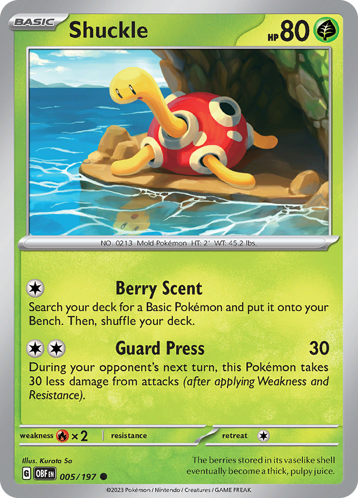 Shuckle (005/197) [Scarlet & Violet: Obsidian Flames] | Card Merchant Takapuna