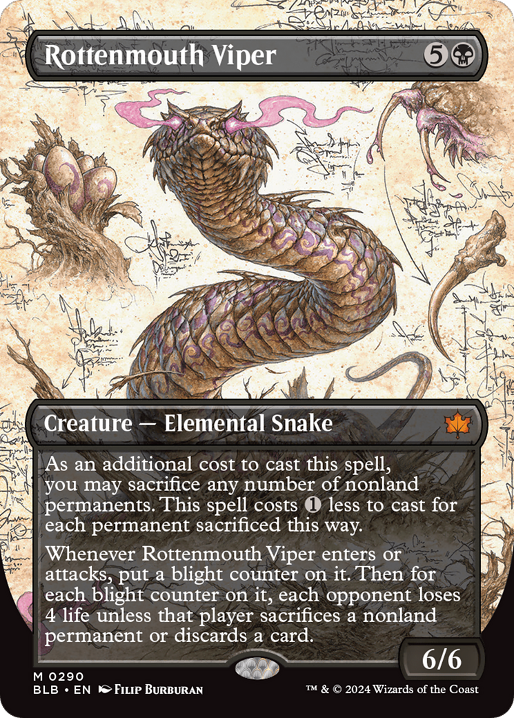 Rottenmouth Viper (Borderless) [Bloomburrow] | Card Merchant Takapuna