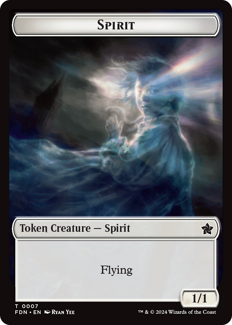 Spirit // Cat (0001) Doubled-Sided Token [Foundations Tokens] | Card Merchant Takapuna