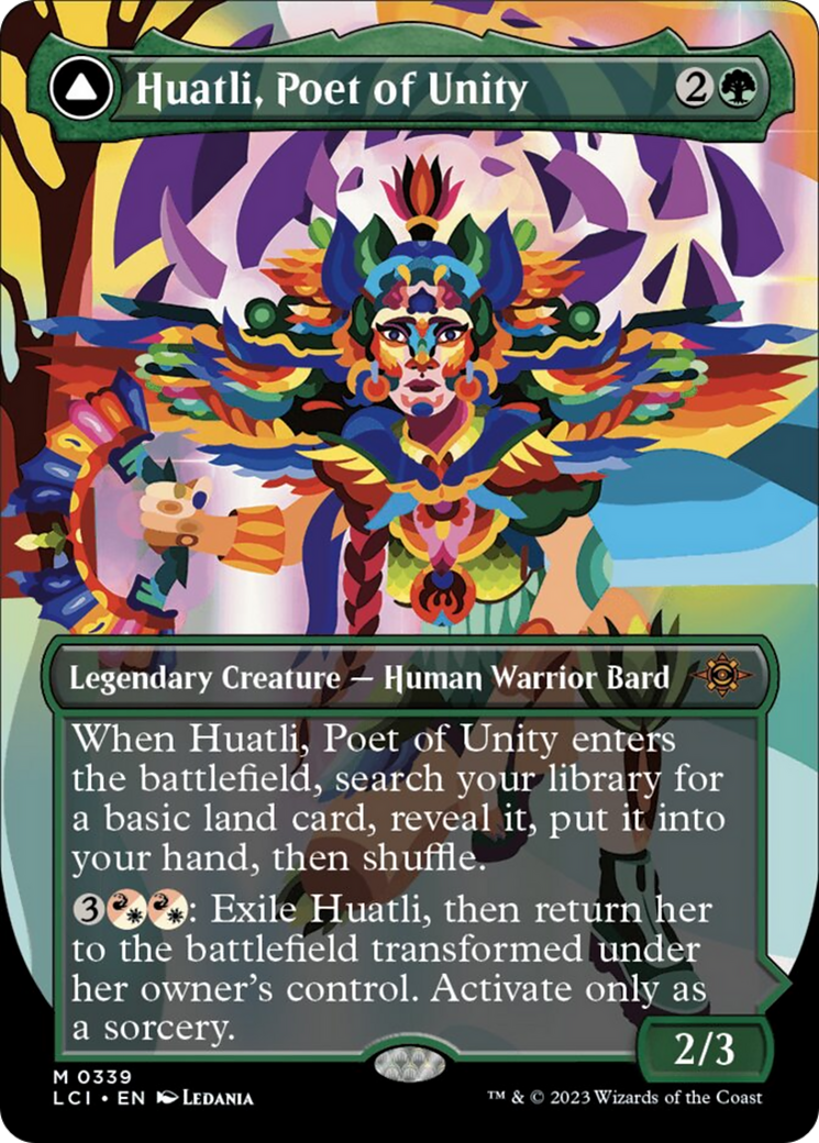 Huatli, Poet of Unity // Roar of the Fifth People (Borderless) [The Lost Caverns of Ixalan] | Card Merchant Takapuna