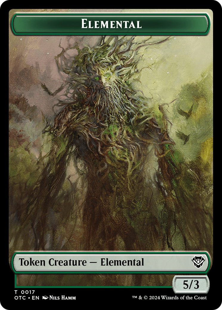 Insect // Elemental (0017) Double-Sided Token [Outlaws of Thunder Junction Commander Tokens] | Card Merchant Takapuna