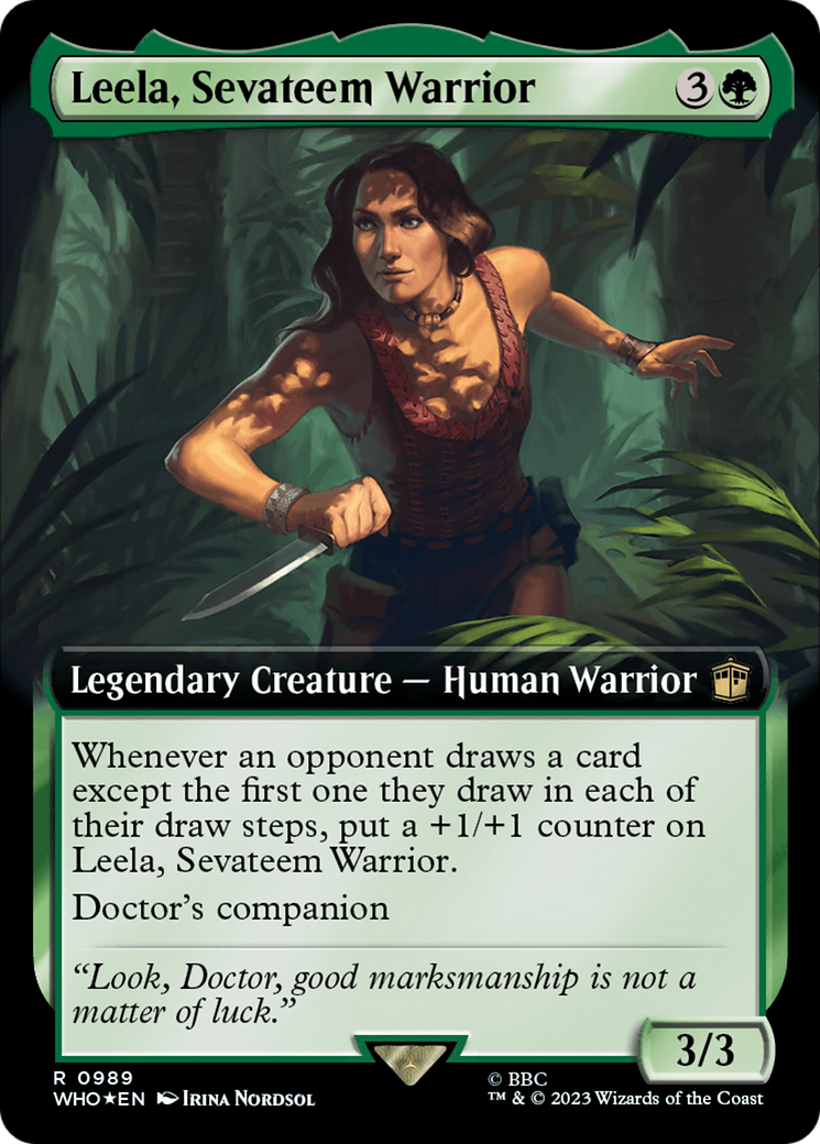 Leela, Sevateem Warrior (Extended Art) (Surge Foil) [Doctor Who] | Card Merchant Takapuna