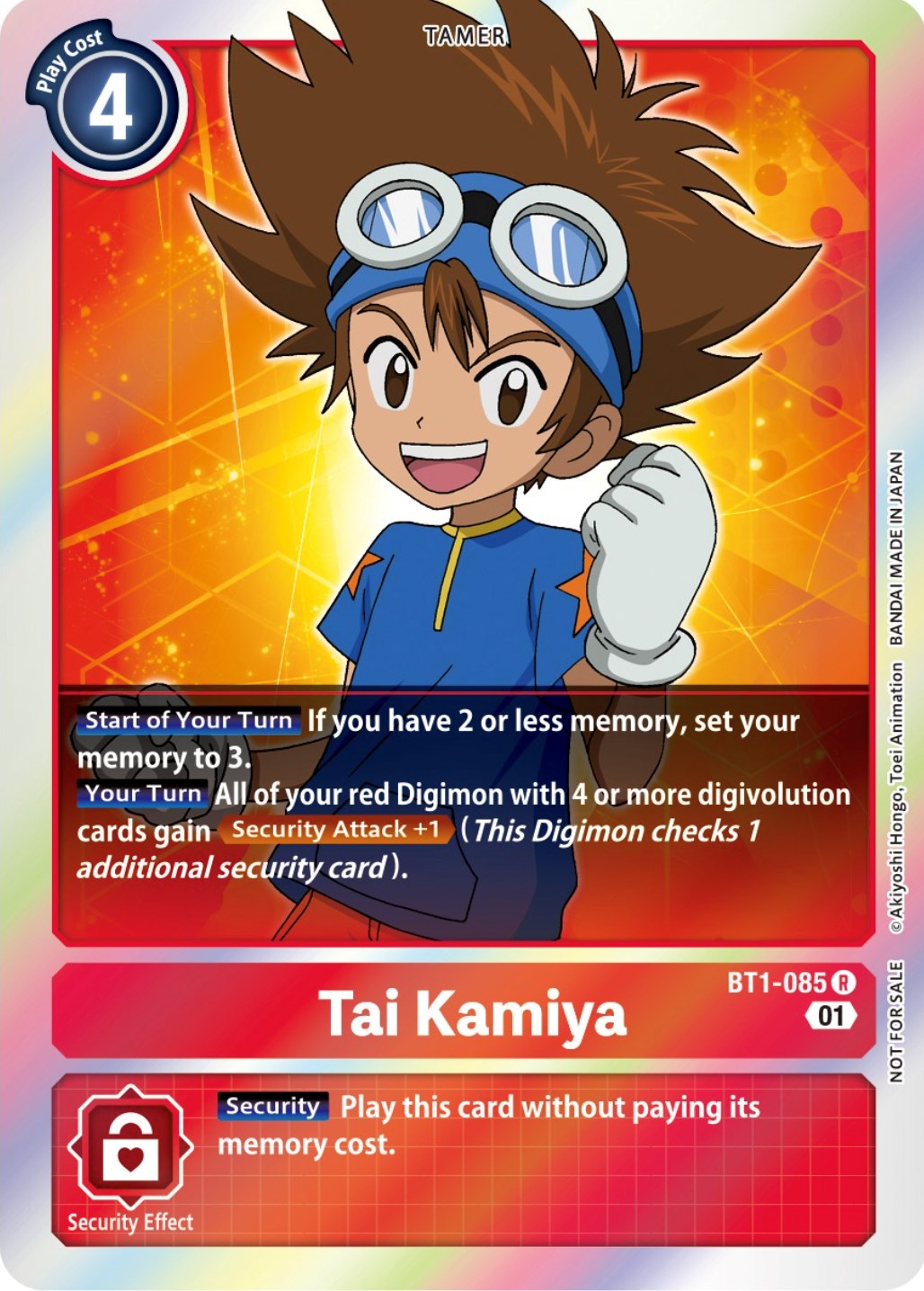 Tai Kamiya [BT1-085] (ST-11 Special Entry Pack) [Release Special Booster Promos] | Card Merchant Takapuna