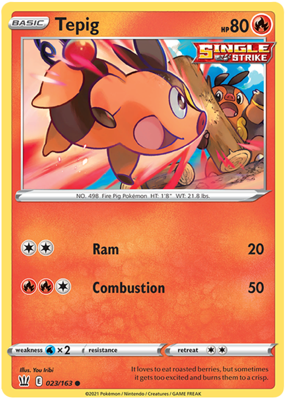 Tepig (023/163) [Sword & Shield: Battle Styles] | Card Merchant Takapuna