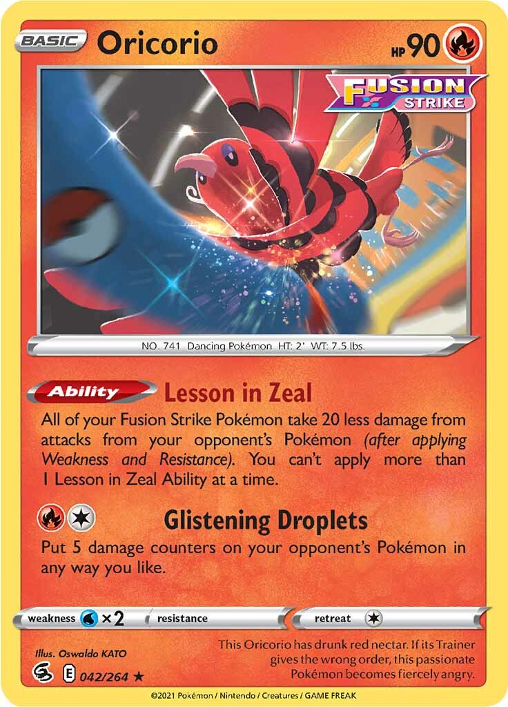 Oricorio (042/264) [Sword & Shield: Fusion Strike] | Card Merchant Takapuna