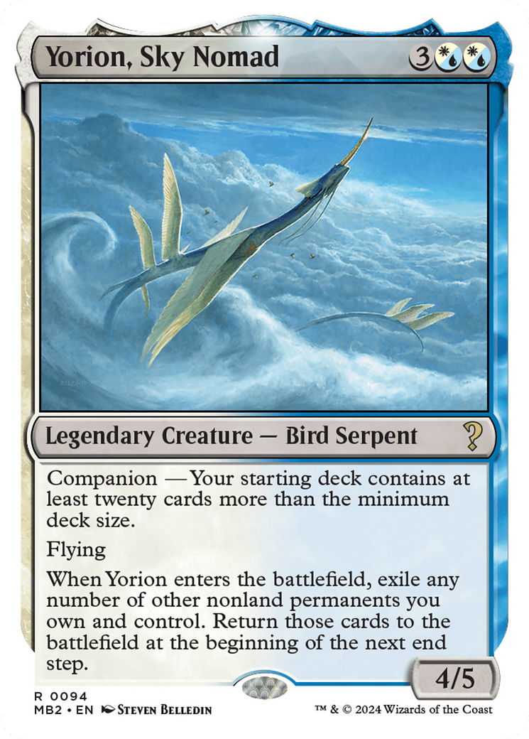 Yorion, Sky Nomad (White Border) [Mystery Booster 2] | Card Merchant Takapuna