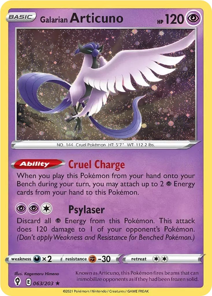 Galarian Articuno (063/203) (Cosmos Holo) [Sword & Shield: Evolving Skies] | Card Merchant Takapuna