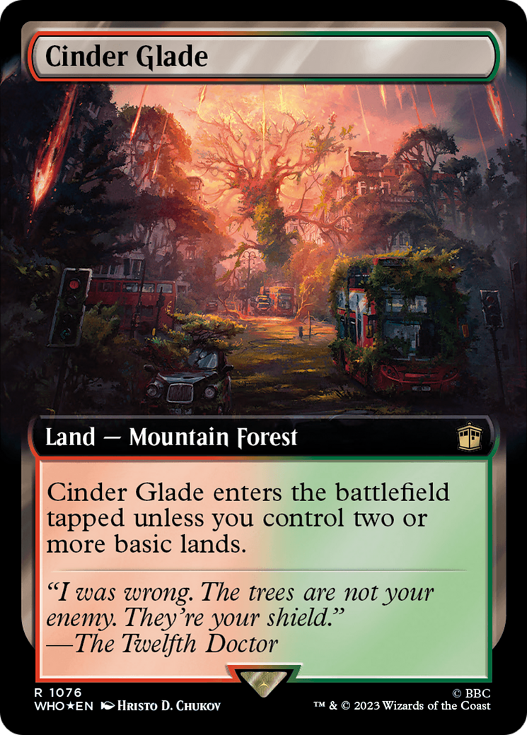 Cinder Glade (Extended Art) (Surge Foil) [Doctor Who] | Card Merchant Takapuna