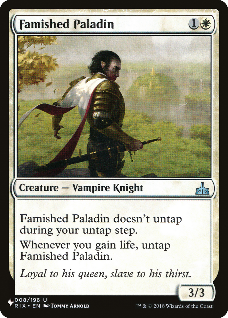 Famished Paladin [The List] | Card Merchant Takapuna