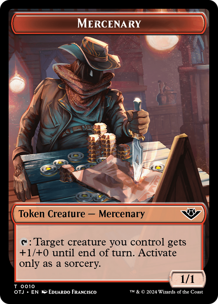 Mercenary // Blood Double-Sided Token [Outlaws of Thunder Junction Tokens] | Card Merchant Takapuna