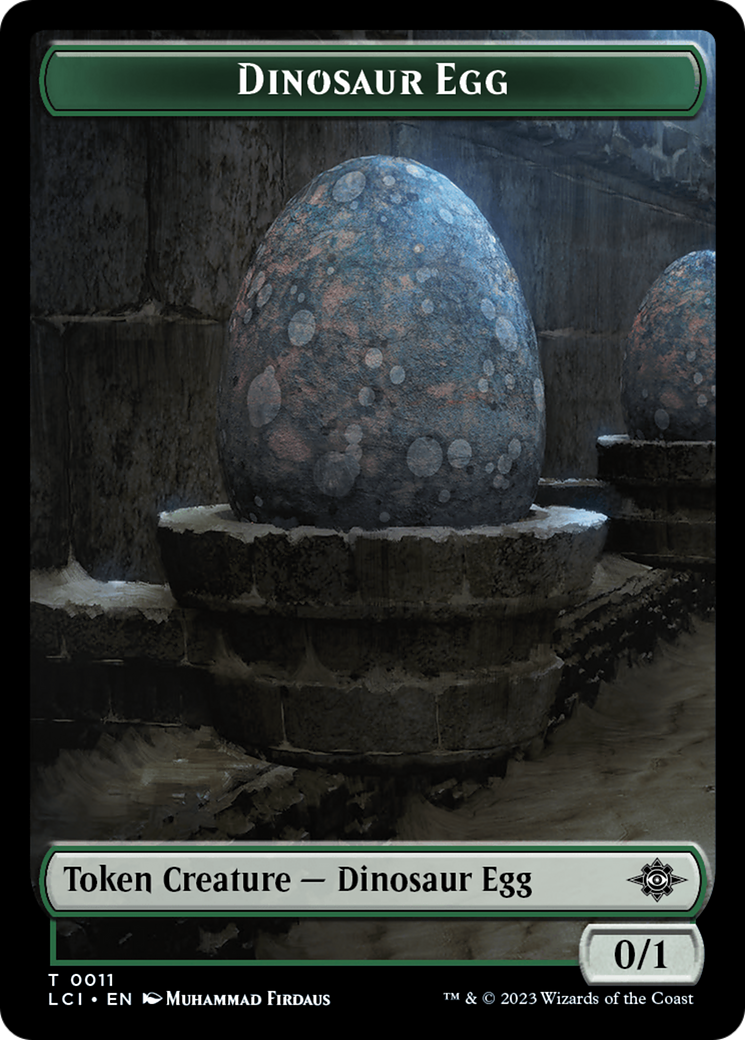 Dinosaur Egg // Dinosaur (0010) Double-Sided Token [The Lost Caverns of Ixalan Tokens] | Card Merchant Takapuna