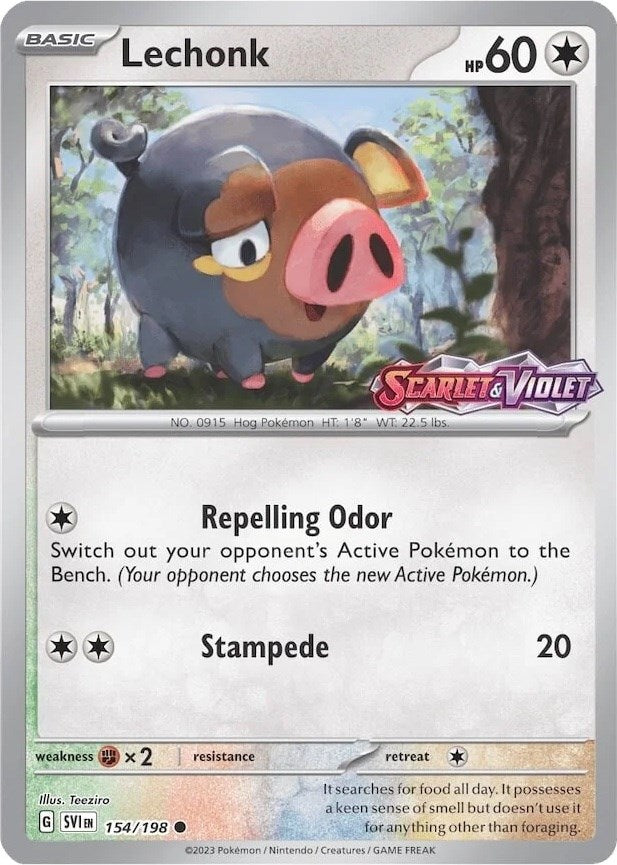 Lechonk (154/198) (Store Promo) [Scarlet & Violet: Black Star Promos] | Card Merchant Takapuna