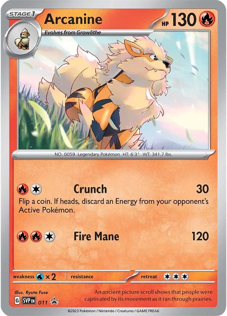 Arcanine (011) [Scarlet & Violet: Black Star Promos] | Card Merchant Takapuna