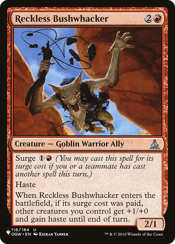 Reckless Bushwhacker [The List Reprints] | Card Merchant Takapuna