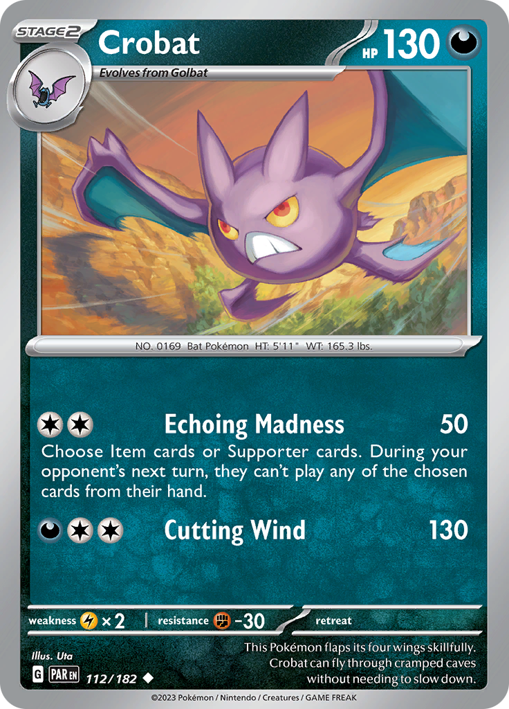 Crobat (112/182) [Scarlet & Violet: Paradox Rift] | Card Merchant Takapuna