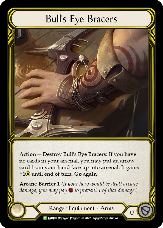 Bull's Eye Bracers (Golden) [FAB102] (Promo)  Cold Foil | Card Merchant Takapuna