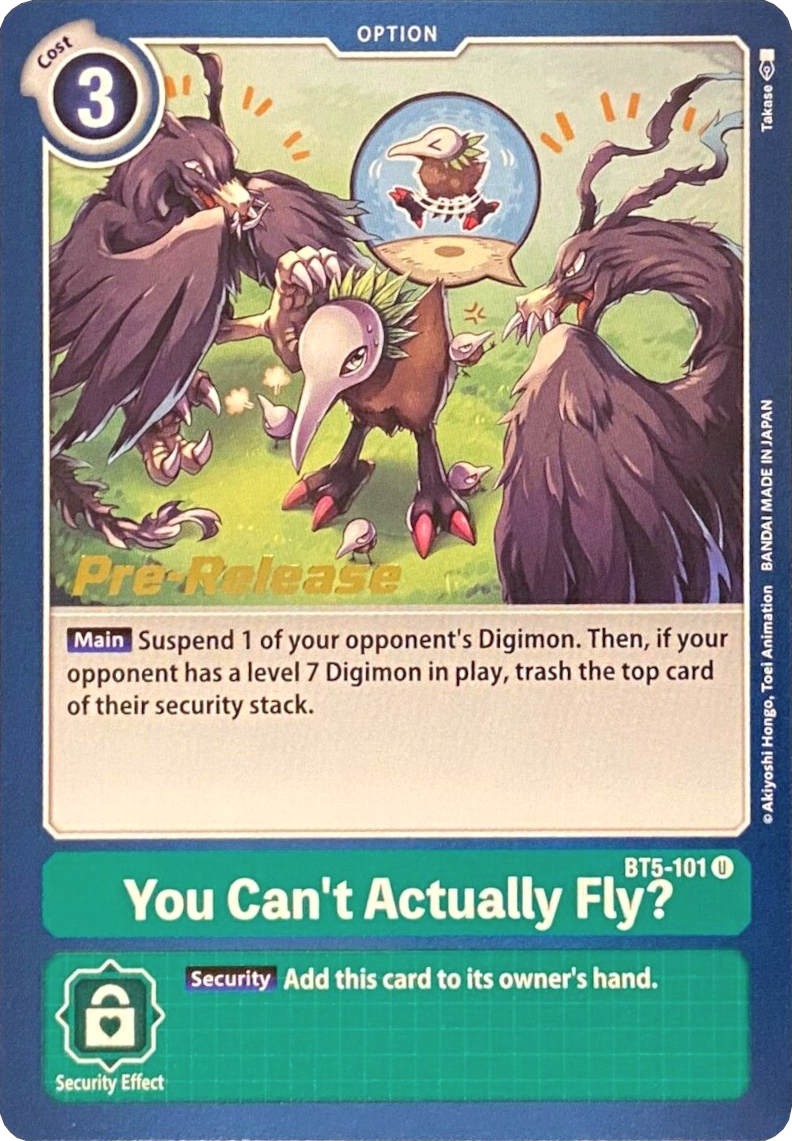 You Can't Actually Fly? [BT5-101] [Battle of Omni Pre-Release Promos] | Card Merchant Takapuna