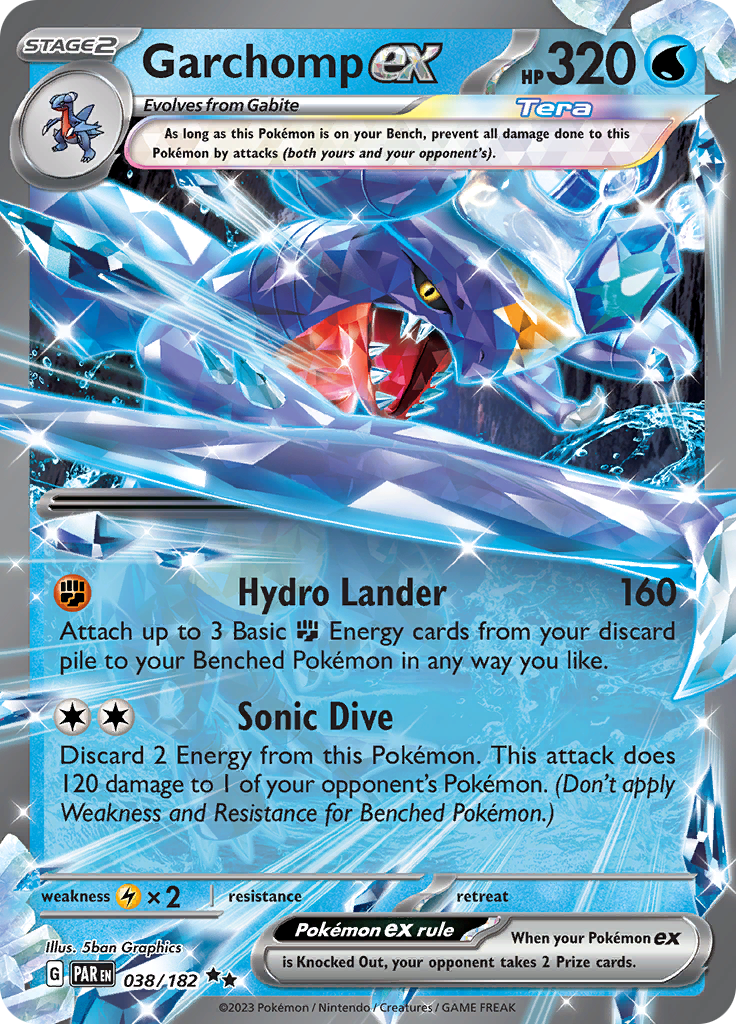 Garchomp ex (038/182) [Scarlet & Violet: Paradox Rift] | Card Merchant Takapuna