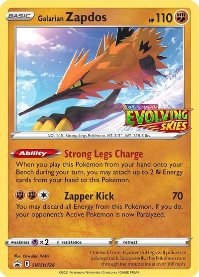 Galarian Zapdos (SWSH124) (Prerelease Promo) [Sword & Shield: Black Star Promos] | Card Merchant Takapuna