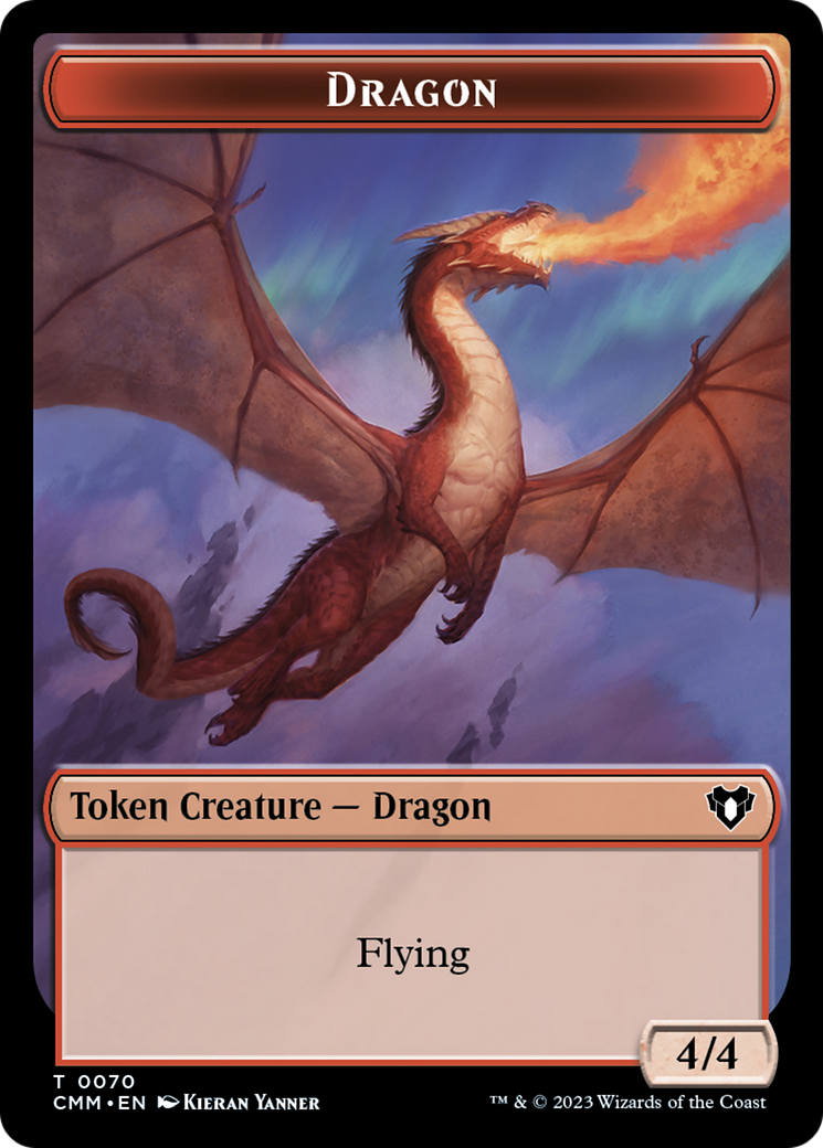 Dragon // Kor Ally Double-Sided Token [Commander Masters Tokens] | Card Merchant Takapuna