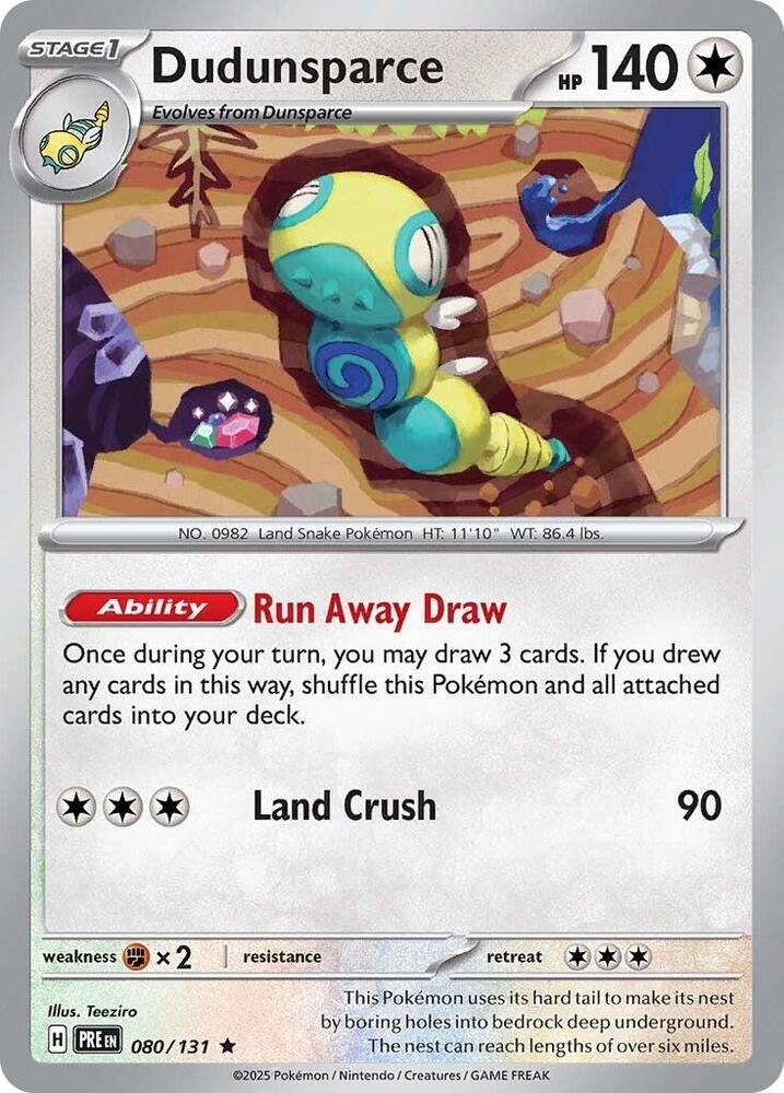 Dudunsparce (080/131) [Scarlet & Violet: Prismatic Evolutions] | Card Merchant Takapuna