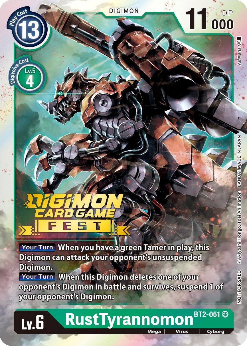 RustTyrannomon [BT2-051] (Digimon Card Game Fest 2022) [Release Special Booster Promos] | Card Merchant Takapuna