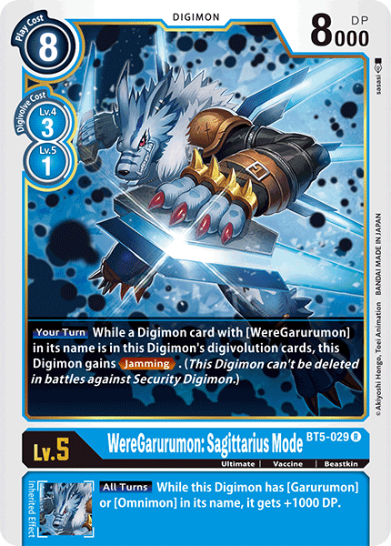 WereGarurumon: Sagittarius Mode [BT5-029] [Battle of Omni] | Card Merchant Takapuna